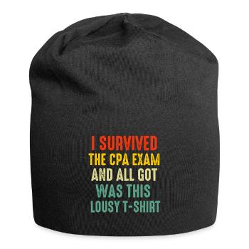Passed CPA Exam For Certified Accountant Funny - Jersey Beanie - black - Front