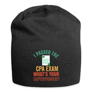 Passed CPA Exam For Certified Accountant Funny - Jersey Beanie - black - Front