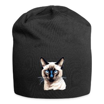 Siamese Cat Siamkatze - Jersey-Beanie - Schwarz - Vorne