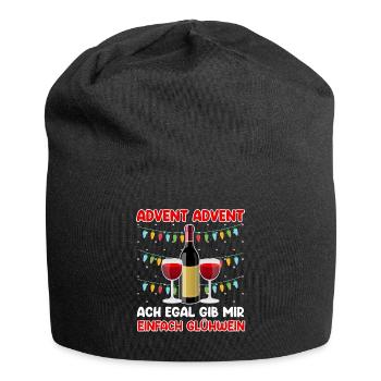 Advent Advent Egal Gib mir einfach Glühwein - Jersey-Beanie - Schwarz - Vorne