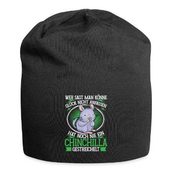 Chinchilla streicheln Nagetier Wollmaus - Jersey-Beanie - Schwarz - Vorne