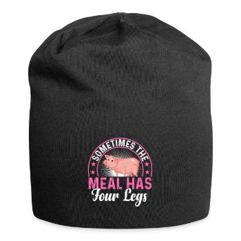 Sometimes your food has your feet vegan or - Jersey Beanie - black - Front