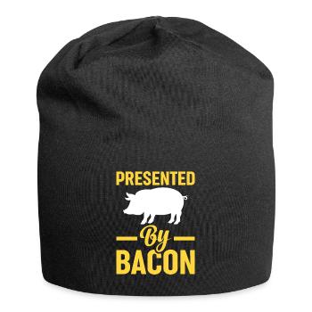 Presented By Bacon Schwein Schinken Tier Kultur - Jersey-Beanie - Schwarz - Vorne