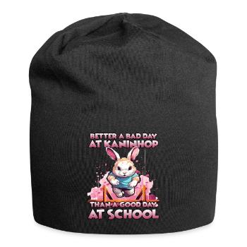 Kaninhop Deluxe: obstacle course for rabbits - Jersey Beanie - black - Front