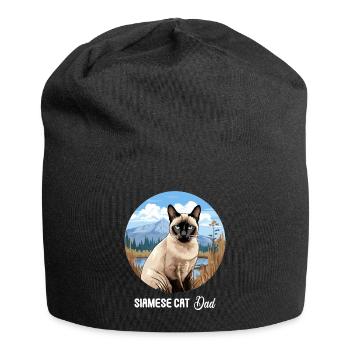 Siamese Cat Siamkatze - Jersey-Beanie - Schwarz - Vorne