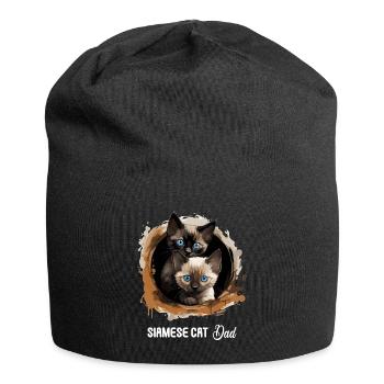 Siamese Cat Siamkatze - Jersey-Beanie - Schwarz - Vorne