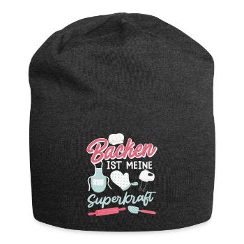 Backen ist meine Superkraft Backteig Backstube - Jersey-Beanie - Anthrazit - Vorne