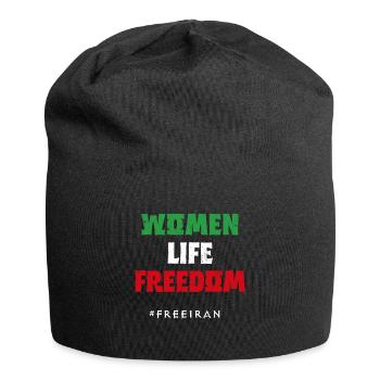 Iranian Flag, Support Women Iran, I stand with - Jersey Beanie - black - Front