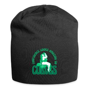 Körperakzeptanz für kurvige Küken - Jersey-Beanie - Schwarz - Vorne