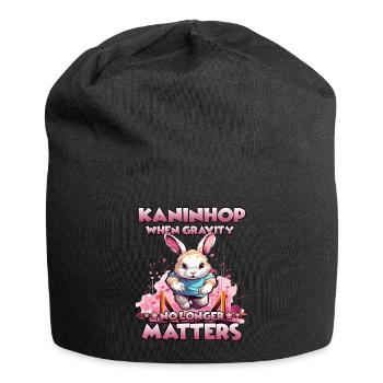BunnyHop Rabbit in Action with Kaninhop - Jersey Beanie - black - Front