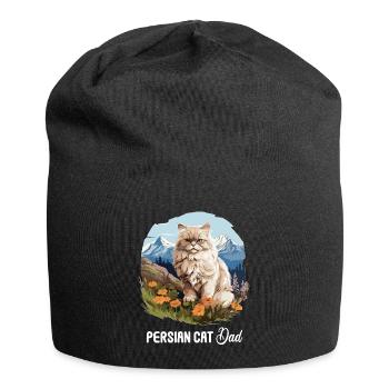 Persian Cat Perser Katze - Jersey-Beanie - Schwarz - Vorne