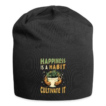 Houseplants Happiness Is A Habit Cultivate Florist - Jersey Beanie - black - Front