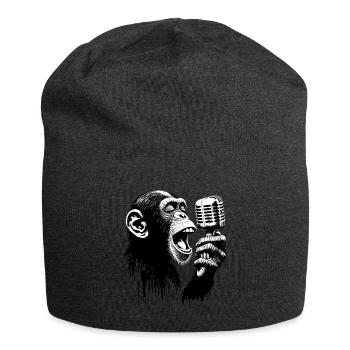 Monkey Band Leader | Monkey Orchestra - Jersey Beanie - charcoal grey - Front