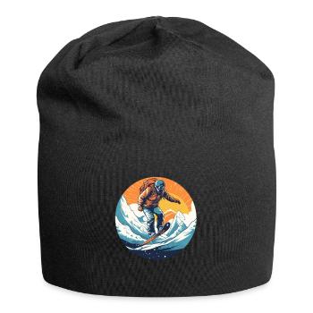 Snowboarding or skiing and then après-ski - Jersey Beanie - black - Front