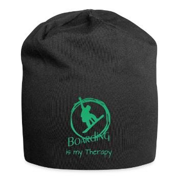 Boarding is my Therapy - Snowboard -Boarden - Jersey-Beanie - Schwarz - Vorne