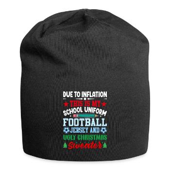 En raison de l’inflation, c’est mon uniforme scolaire - Bonnet en jersey - noir - Devant