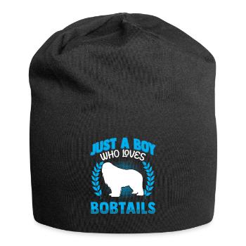 Garçon qui aime Bobtail vieux berger anglais - Bonnet en jersey - noir - Devant