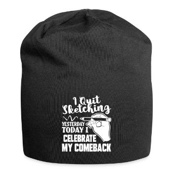 Sketching I Quit Sketching - Jersey Beanie - black - Front