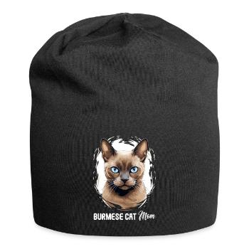 Burmese Cat Burma Katze - Jersey-Beanie - Schwarz - Vorne