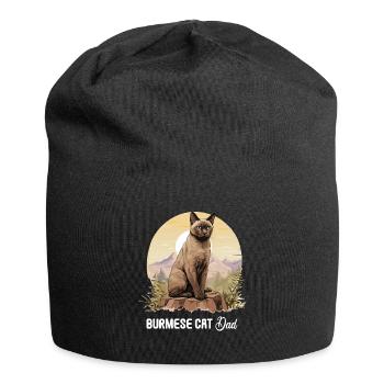 Burmese Cat Burma Katze - Jersey-Beanie - Schwarz - Vorne