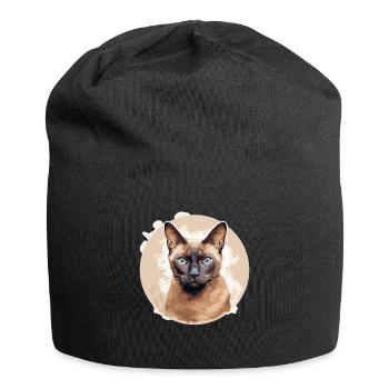 Burmese Cat Burma Katze - Jersey-Beanie - Schwarz - Vorne