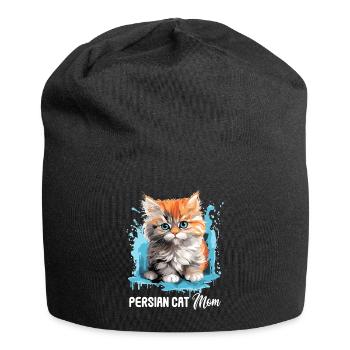 Persian Cat Perser Katze - Jersey-Beanie - Schwarz - Vorne