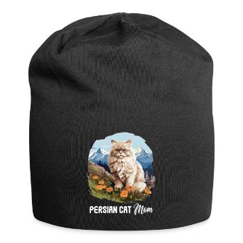 Persian Cat Perser Katze - Jersey-Beanie - Schwarz - Vorne