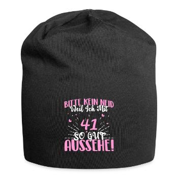 Bitte kein Neid weil ich mit 41 so gut aussehe! - Jersey-Beanie - Schwarz - Vorne