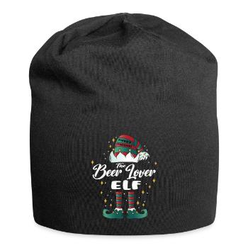 beer lover Elf funny Family Christmas Weihnachten - Jersey-Beanie - Schwarz - Vorne