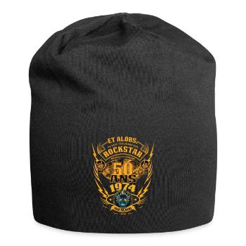 50. Geburtstag 1974 Rock'n Roll für immer Geschenk - Jersey-Beanie - Schwarz - Vorne