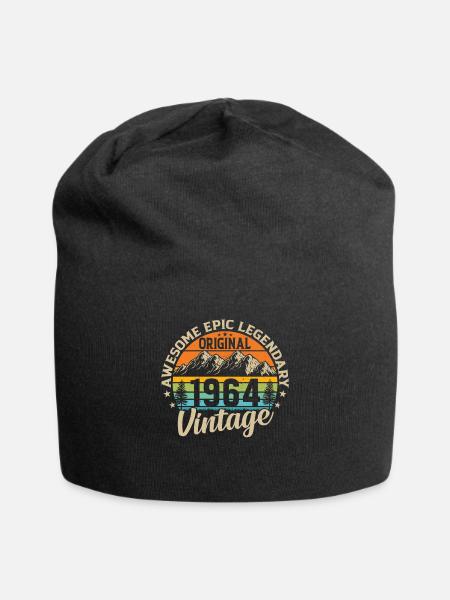 1964 - 60. Geburtstag - Jersey-Beanie - Schwarz