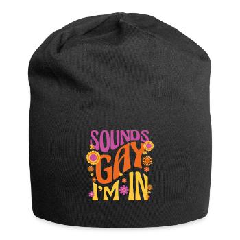 Klingt schwul Ich bin in unangemessenem Regenbogenlippen-Stolz - Jersey-Beanie - Schwarz - Vorne