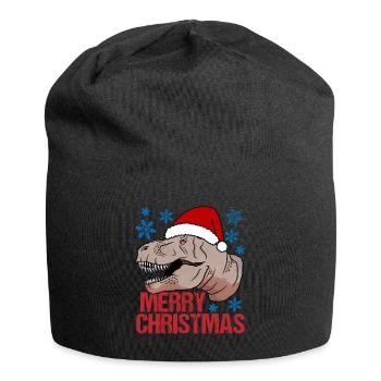 T-Rex Christmas Happiness Primeval Festive Fun - Jersey Beanie - black - Front