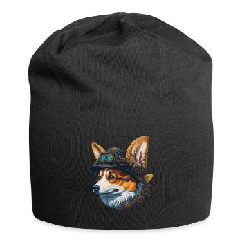 Victorien Steampunk Corgi chien Design - Bonnet en jersey - noir - Devant