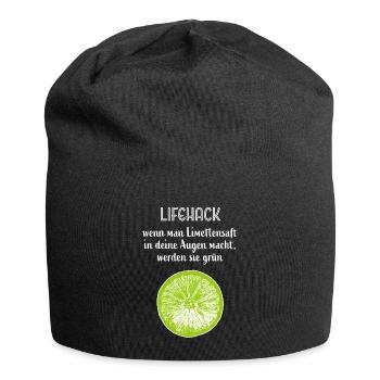 Limette Limetten tropische Früchte Sommerfrucht - Jersey-Beanie - Schwarz - Vorne