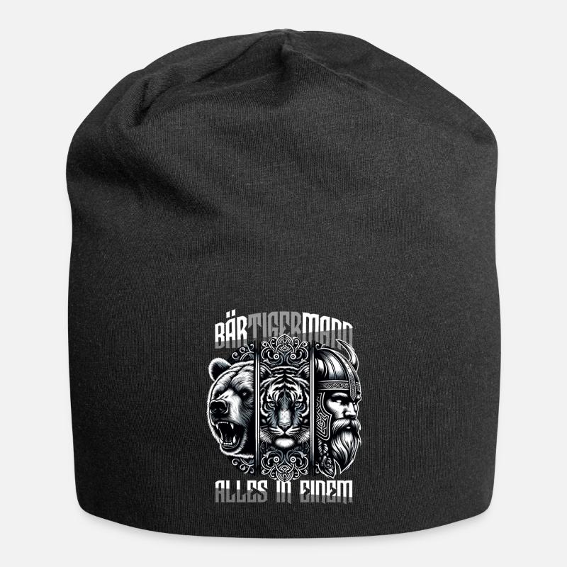 Bärtigermann alles in einem Wikinger - Jersey-Beanie - Schwarz