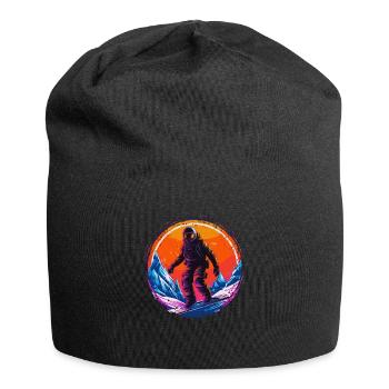 Snowboarding or skiing and then après ski - Jersey Beanie - black - Front