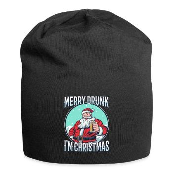 Frohe besoffen ich bin Weihnachten - Jersey-Beanie - Schwarz - Vorne