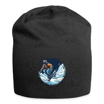 Snowboarding or skiing and then après ski - Jersey Beanie - black - Front