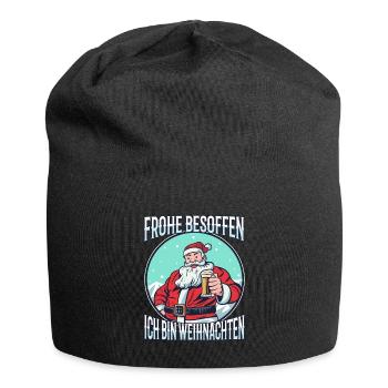 Frohe besoffen ich bin Weihnachten - Jersey-Beanie - Schwarz - Vorne