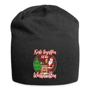 Frohe besoffen ich bin Weihnachten - Jersey-Beanie - Schwarz - Vorne