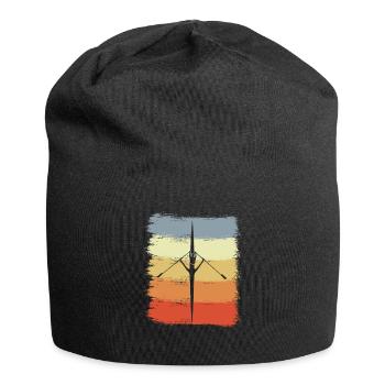 Ruderboot Zeichnung - Jersey-Beanie - Schwarz - Vorne