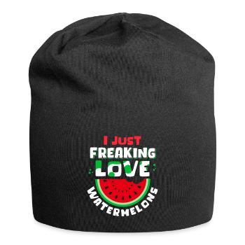 Watermelon Angurie Arbuse Pastry Gift - Jersey Beanie - black - Front