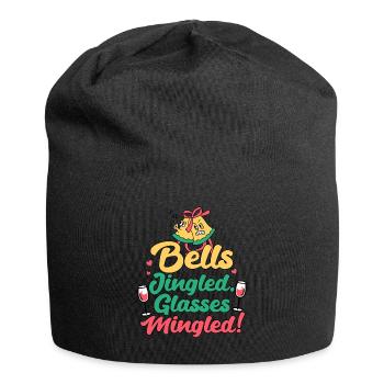 Betrunkene Weihnachten Lustiges Zitat Weinliebhaber Mama beschwipst - Jersey-Beanie - Schwarz - Vorne