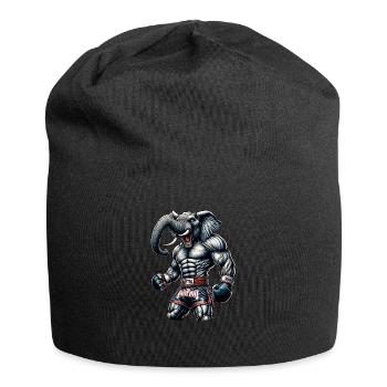 Starker Muay Thai Elefant - Thai Boxen und Kämpfen - Jersey-Beanie - Schwarz - Vorne