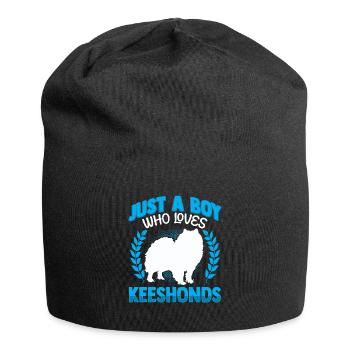 Boy who loves Wolfsspitz German Spitz - Jersey Beanie - black - Front
