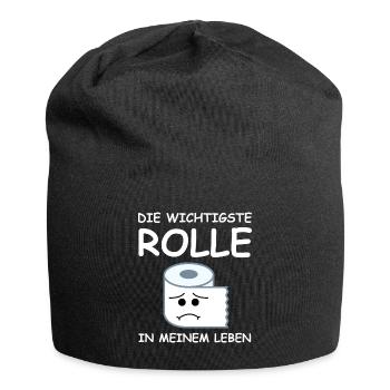 Die wichtigste Rolle in meinem Leben | WC Papier - Jersey-Beanie - Schwarz - Vorne