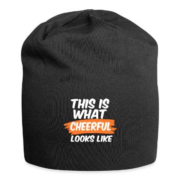This Is What Cheerful Looks Like Uplifting - Jersey Beanie - black - Front