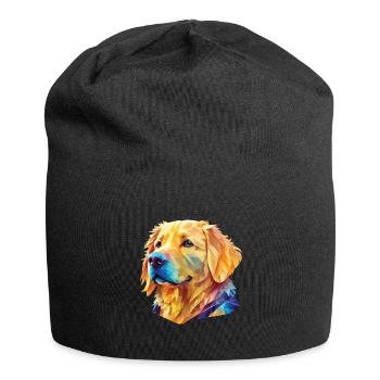 Polygone Golden Retriever - Astucieux Dog Design - Bonnet en jersey - noir - Devant
