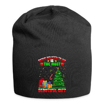 Being Related To Me – Lustiger Weihnachtsspruch - Jersey-Beanie - Schwarz - Vorne
